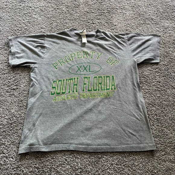 Vintage 90s USF South Florida University Shirt Athletic Grey Single Stitch Sz L - Picture 1 of 8
